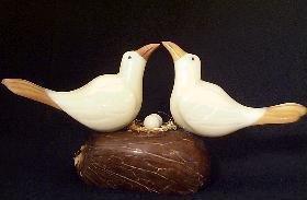 Lovebirds with Eggs