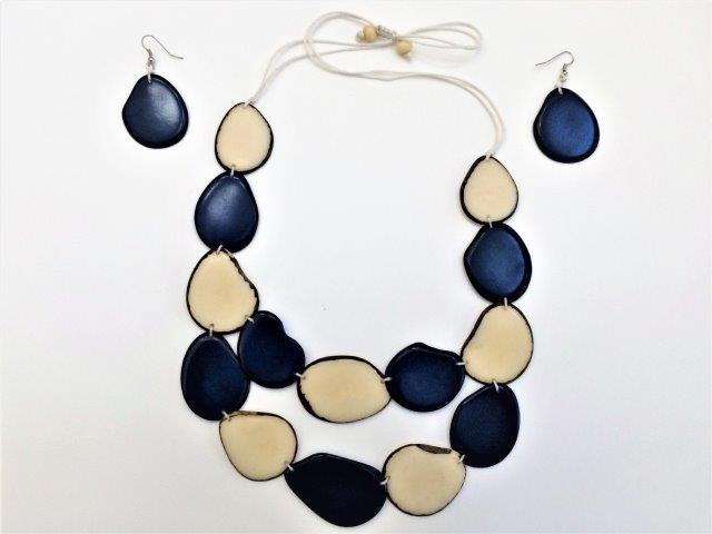 Tagua Slice Necklace (2 loops, 2 colors)